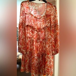 MICHAEL KORS Orange SILK Dress  Size S